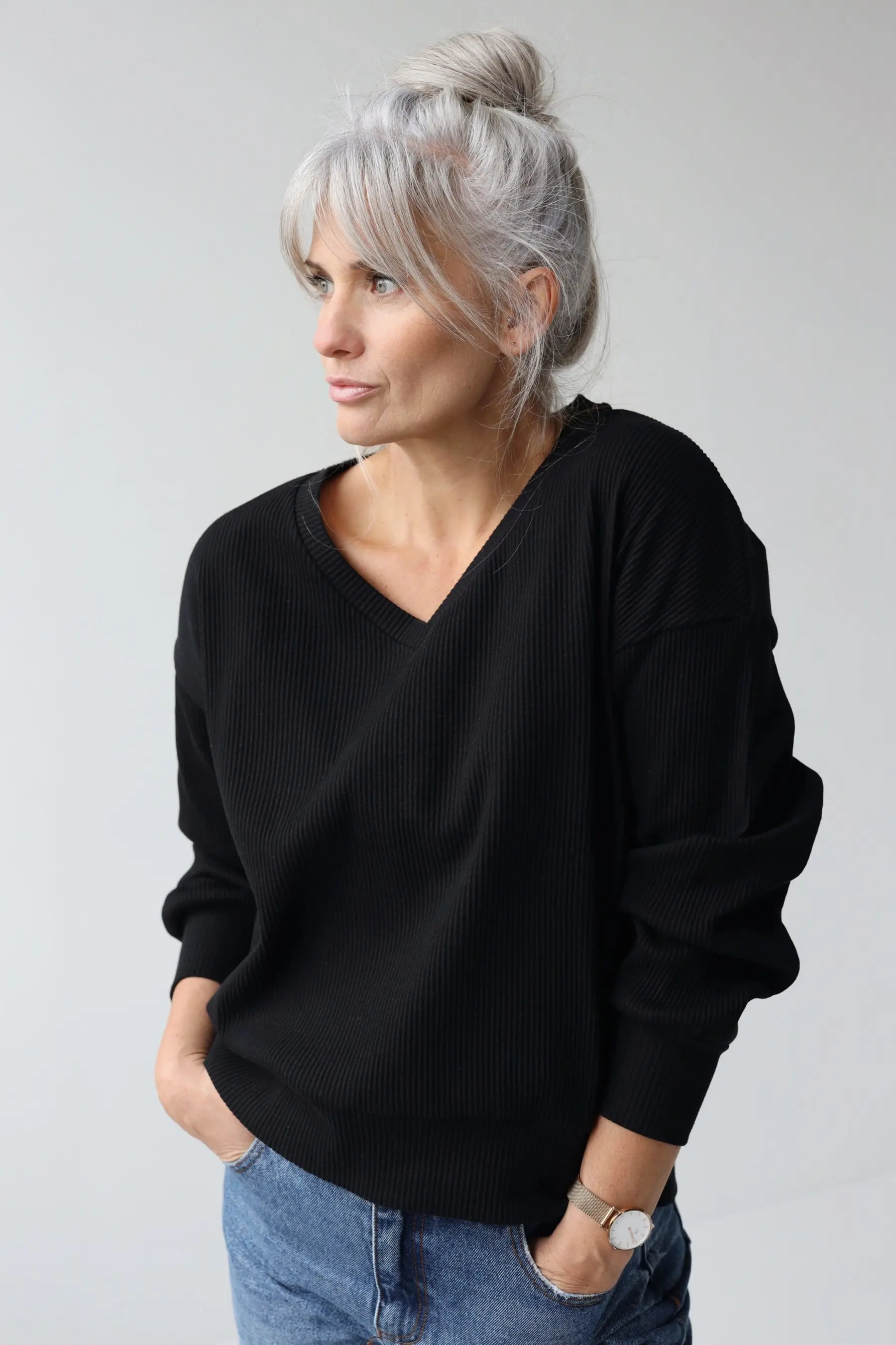 Bluza oversize z dekoltem V | KARE