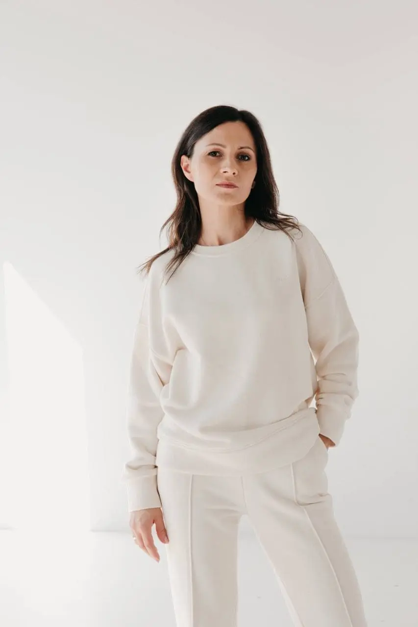 Damska bawełniana bluza dresowa o oversizowym kroju | EMILIE