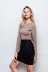 Longsleeve z wysokim dekoltem z wiskozy | ROSALIE