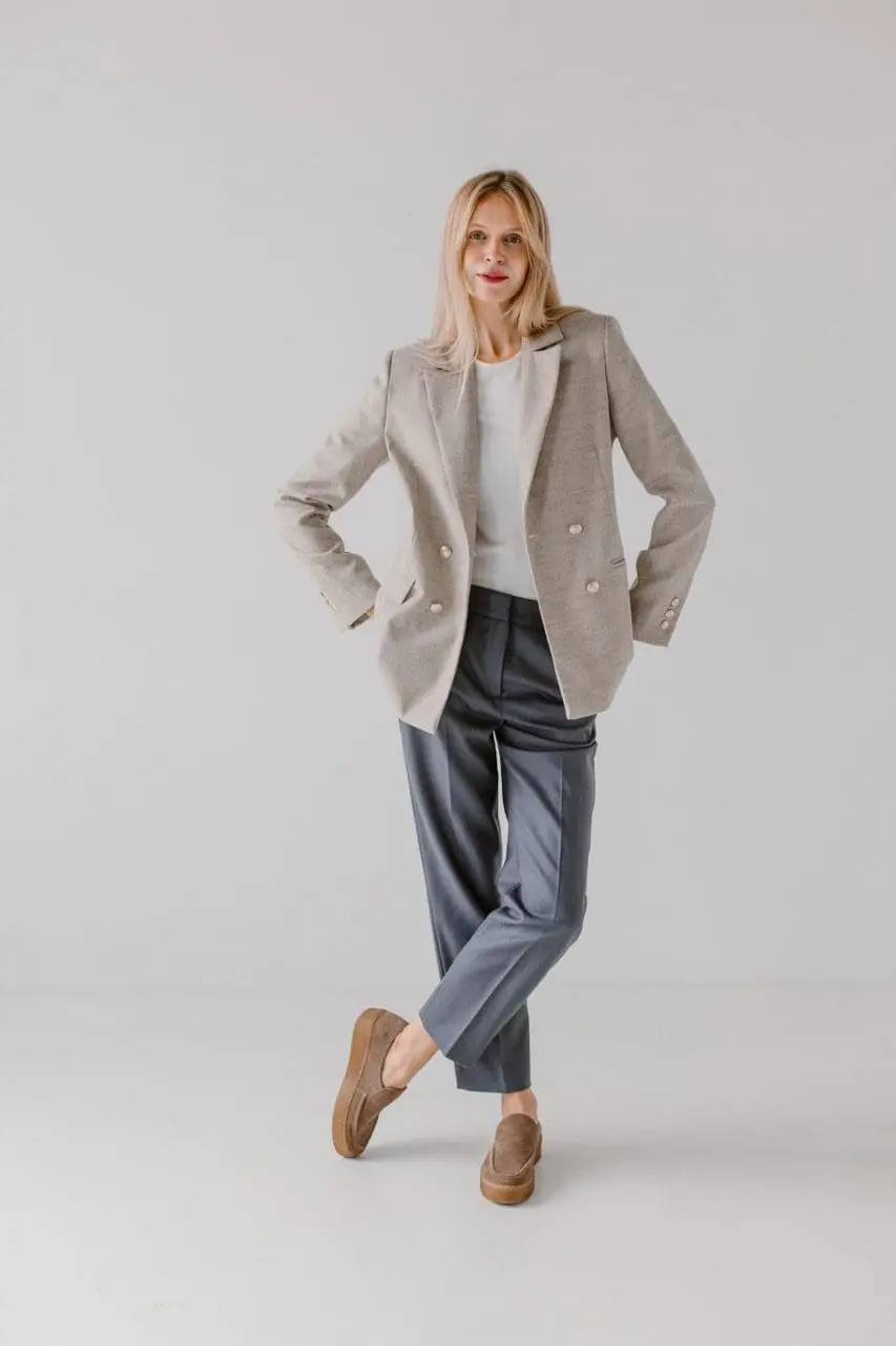 marynarka i spodnie z wełny merino