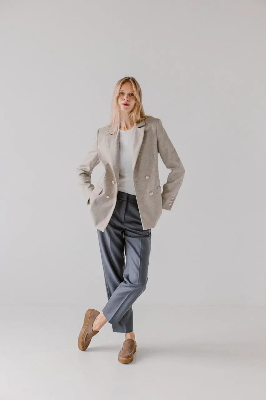 marynarka i spodnie z wełny merino