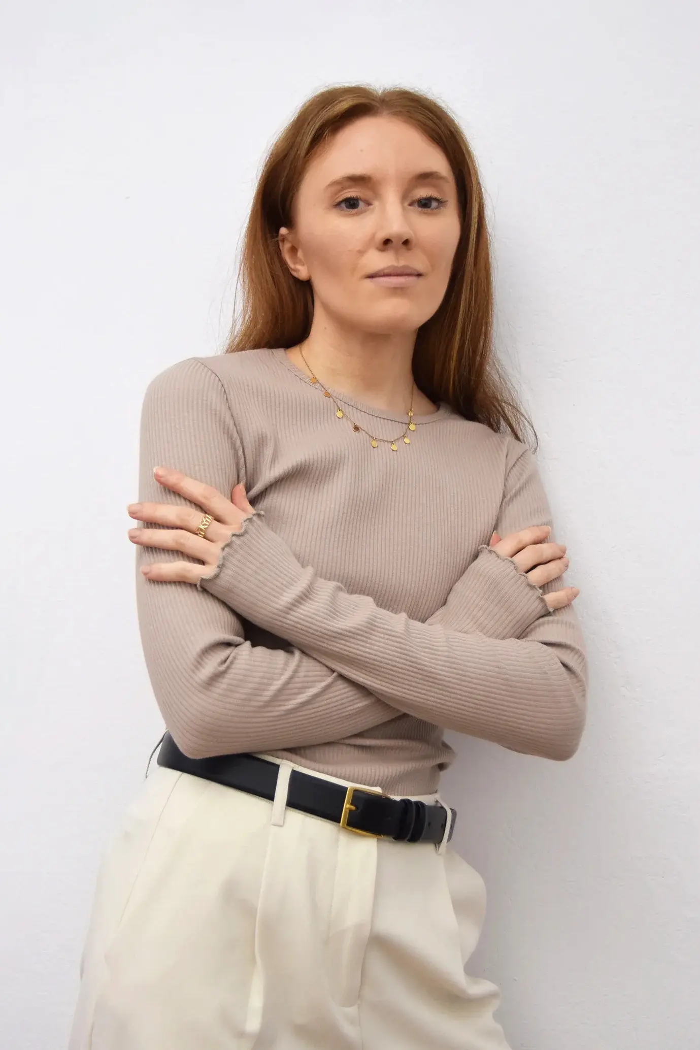 Bluzka longsleeve wykończona mereżką | VANESSA