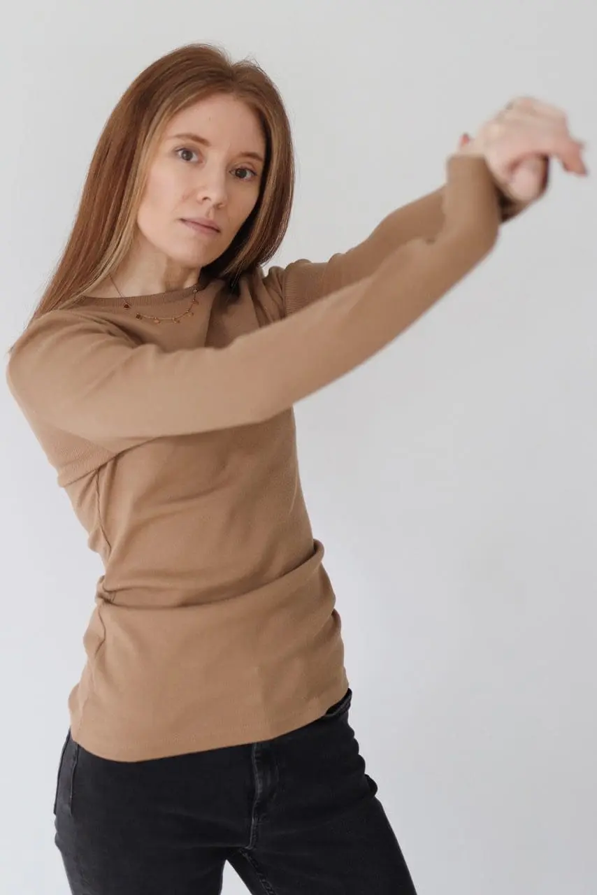 Bluzka longsleeve z wysokim dekoltem | LINN