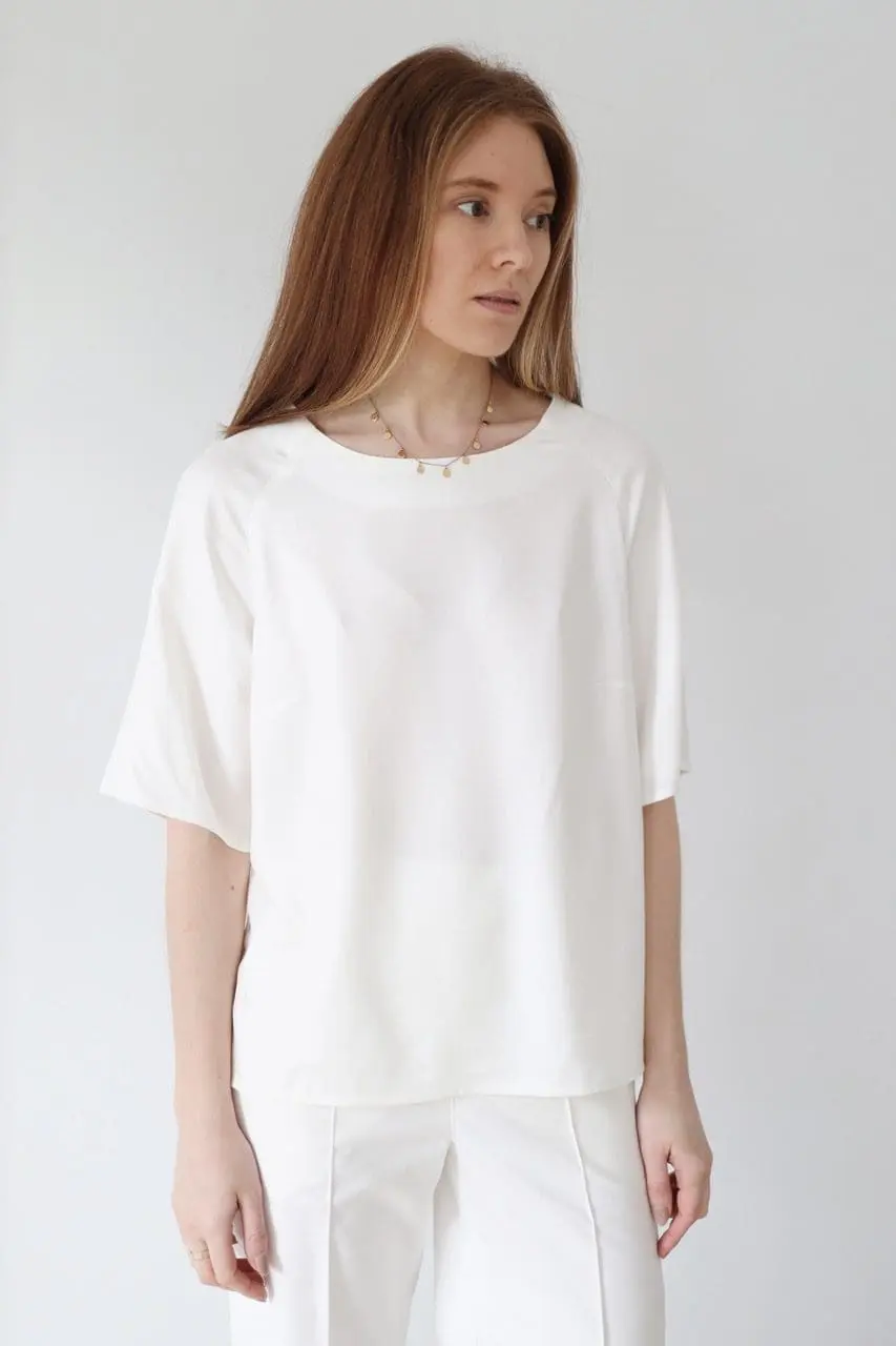 Bluzka kubełkowa z rękawkiem raglanowym | AMBER