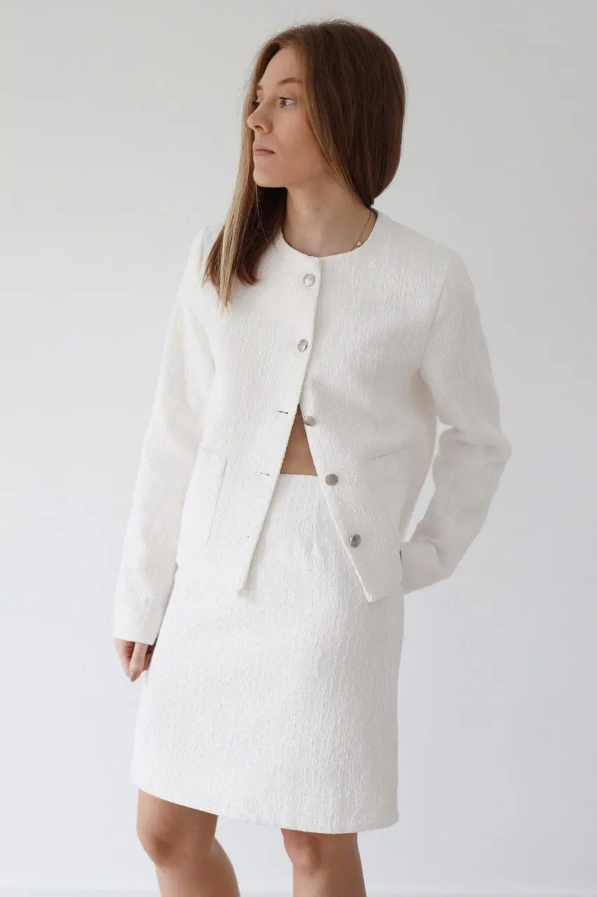 Spódnica mini ze strukturalnej tkaniny bawełnianej | JACQUELINE