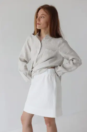 lniana spódnica mini blanche (6)