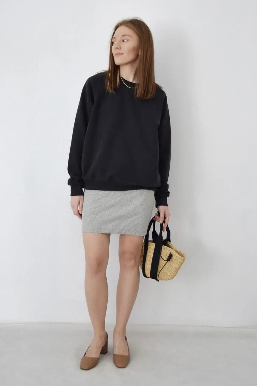 Spódnica mini z dzianiny prążkowanej | ROXANE