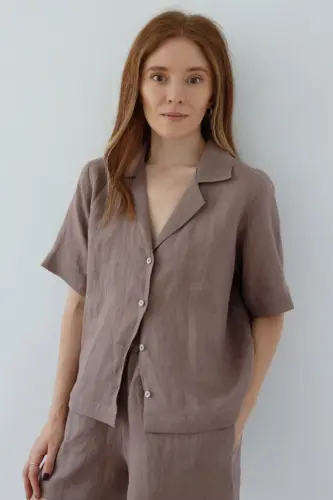 lniane szorty lniana koszula lniany set polska marka anna watras laurel leia (16)