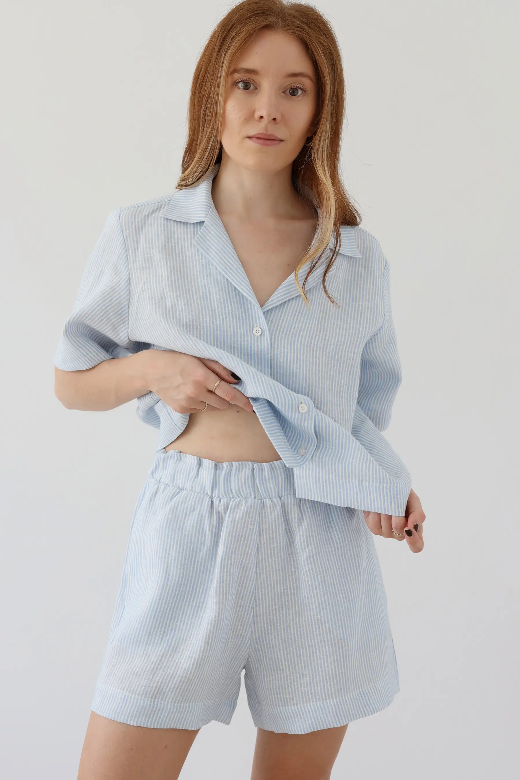 Szorty lniane z kieszenami | LAUREL