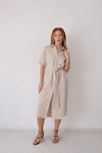 sukienka wiązana midi szmizjerka polska marka anna watras (2)