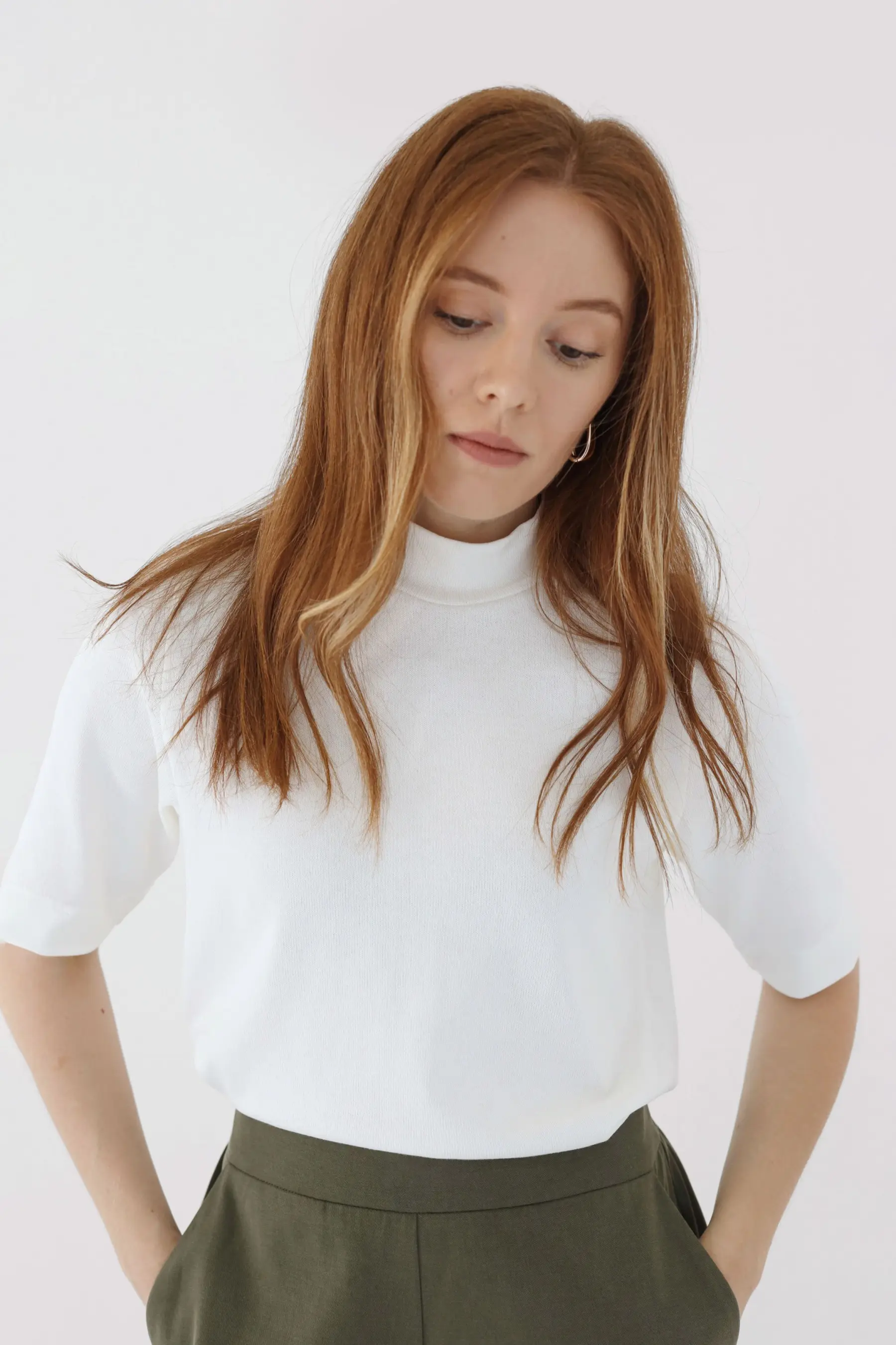 Półgolf sweterkowy z rękawem do łokcia | ELAINE