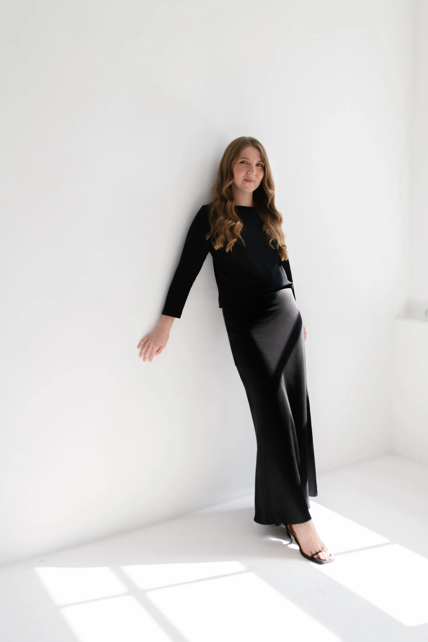 Spódnica maxi z wiskozy satynowej  | ADRIANA
