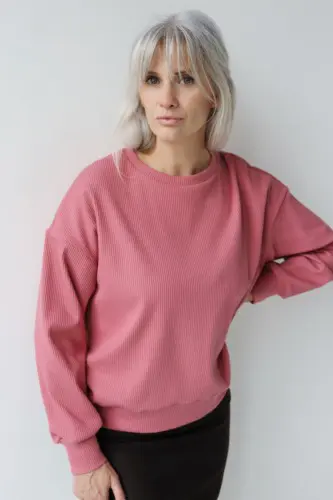 stora bluza bawełniana bez kaptura różowa (1)