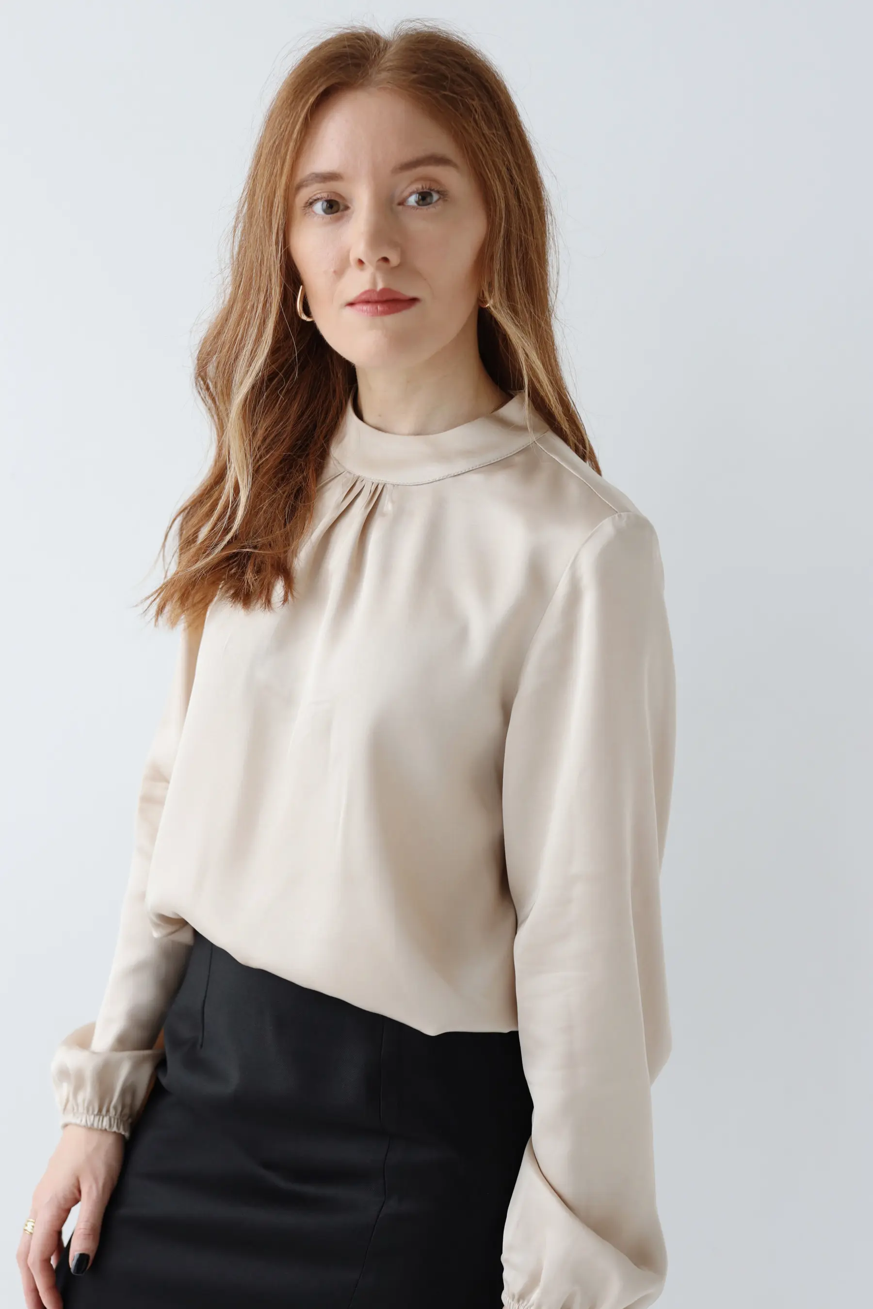 Bluzka z wiskozy satynowej | SLOANE