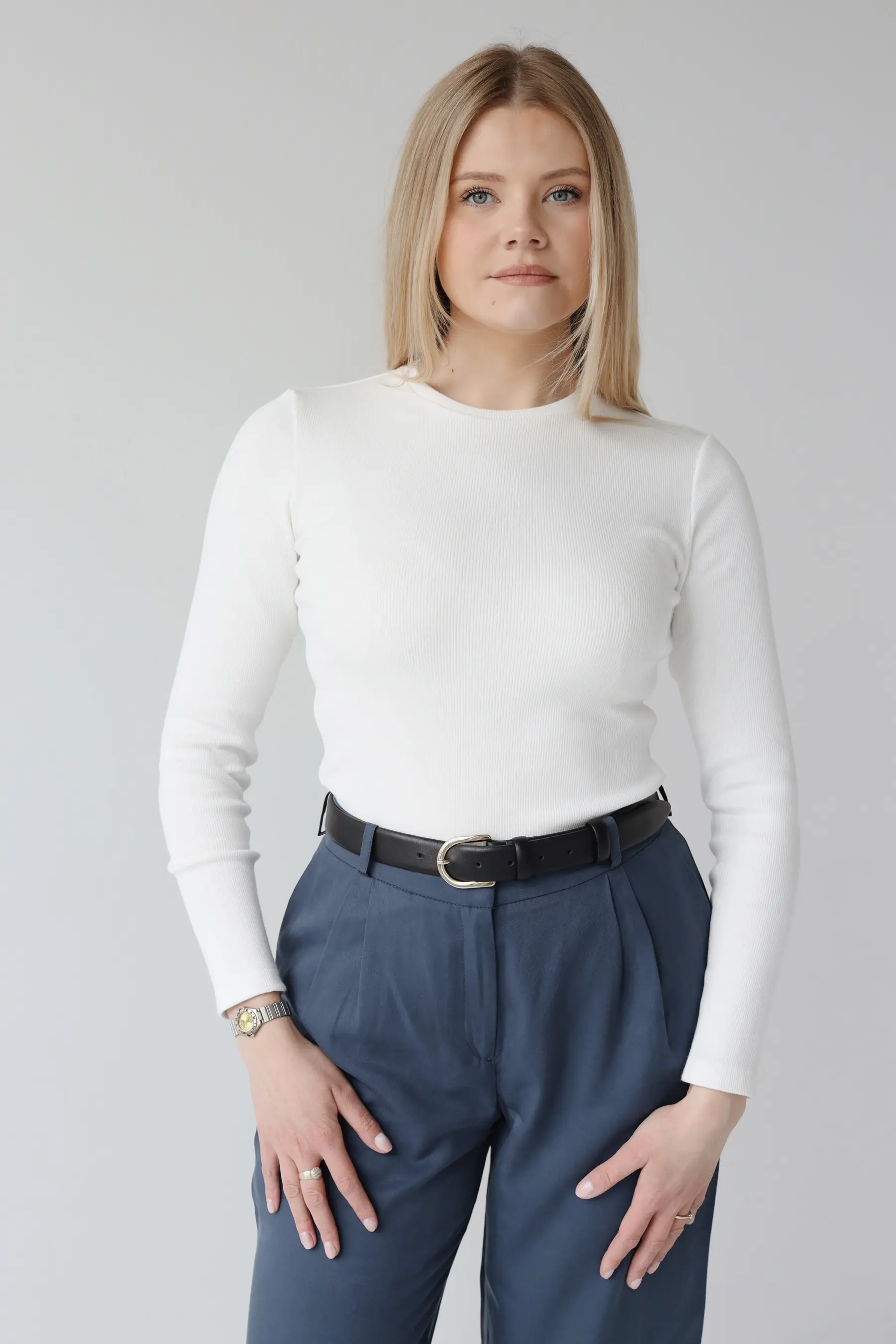 Bluzka longsleeve z wysokim dekoltem | LINN