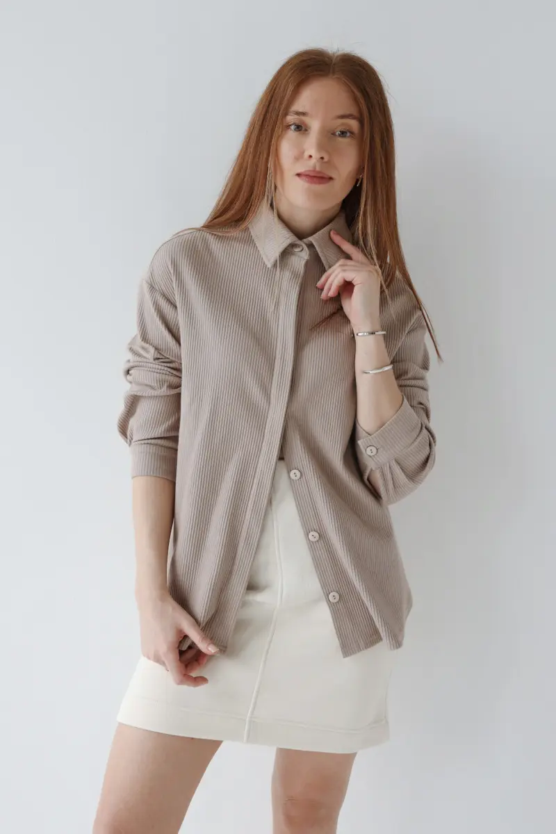 Koszula z dzianiny prążkowanej | TUULA