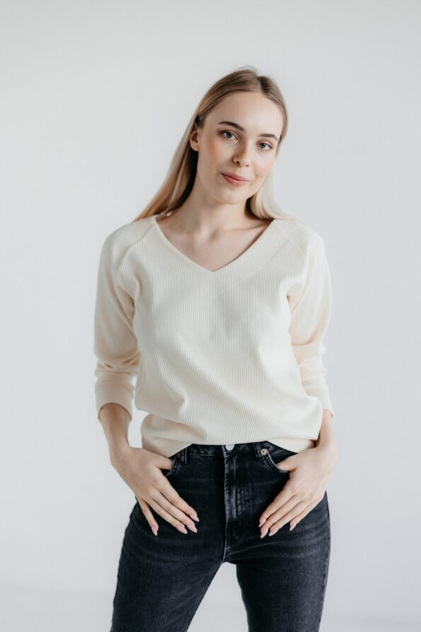 Bluza longsleeve o luźnym kroju | JANNE