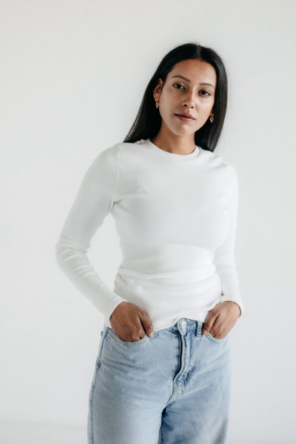Bluzka longsleeve z wysokim dekoltem | LINN
