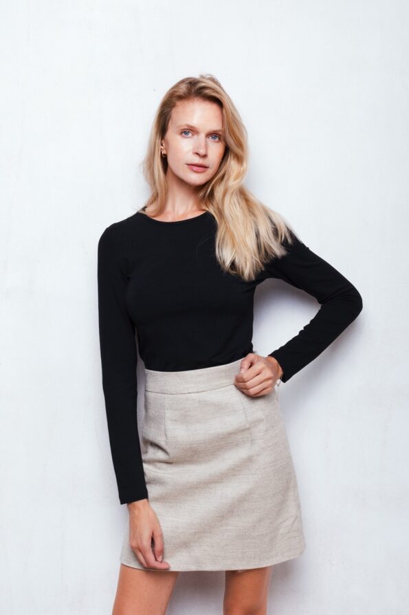 Spódnica mini z wełny merino | GABRIELLE
