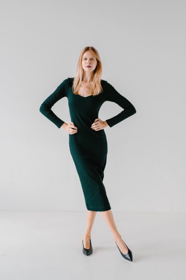 Sukienka longsleeve heart neck | MARGOT
