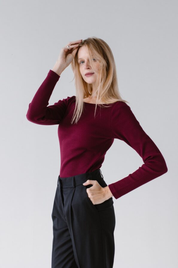 Bluzka longsleeve boat neck | LUCIA