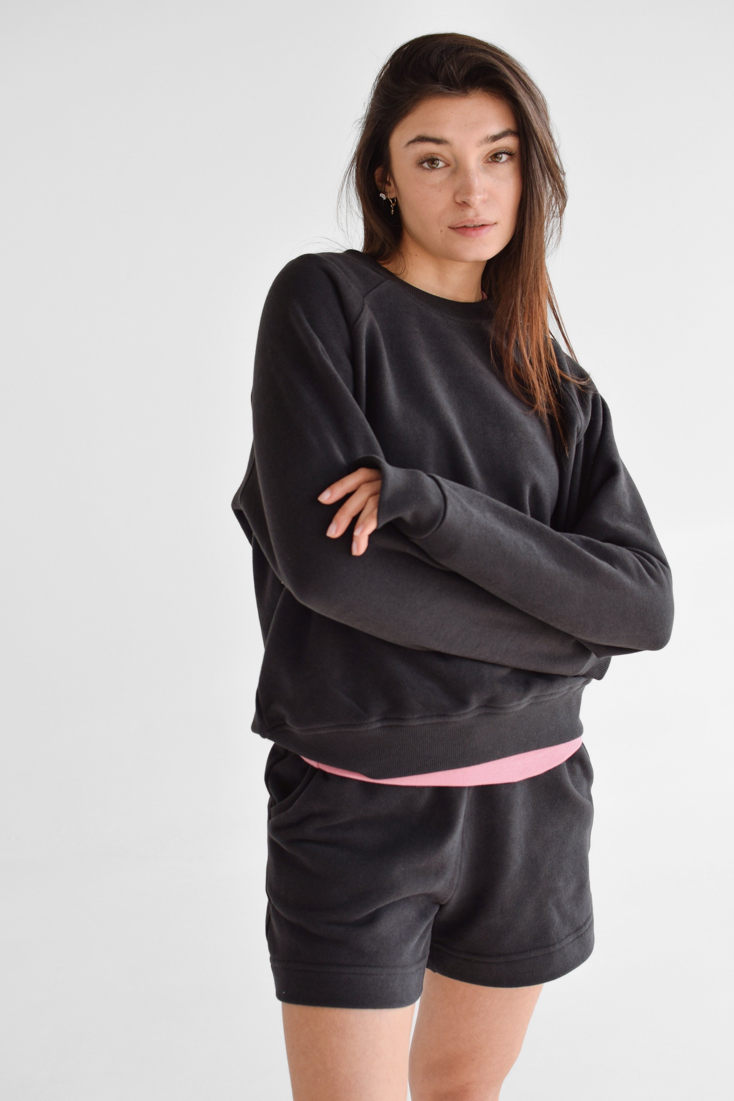 Bluza dresowa z raglanowymi rękawami  | NOOR - M, old black