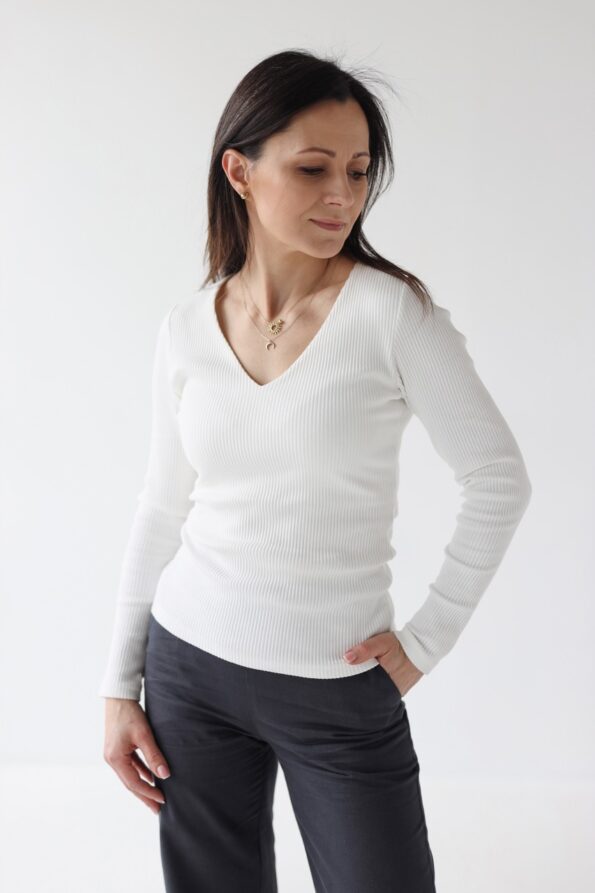 Bluzka longsleeve V neck | MAYA