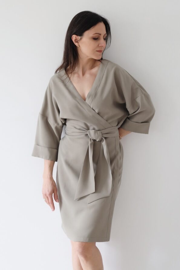 Kimono wiskozowe z paskiem | CYNTHIA