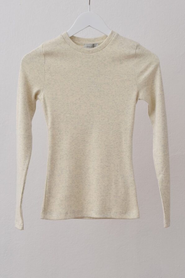 OUTLET  | longsleeve z błyszczącą nitką_silver oat XS/S