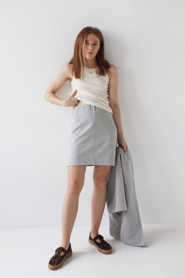 Spódnica mini z dresówki | CLAIRE