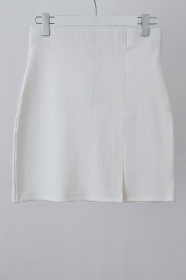 OUTLET  | Spódnica mini LOTTE z rozcięciem na udzie_off white XL