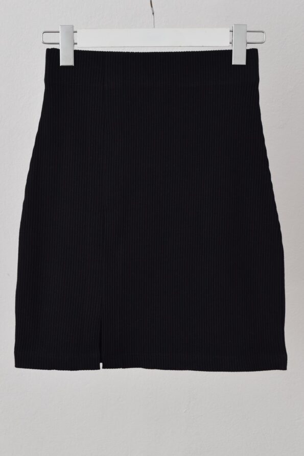 OUTLET  | Spódnica mini z rozcięciem na udzie_black S_M