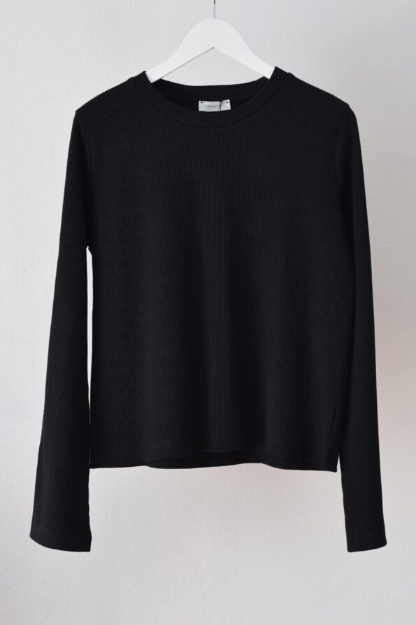 OUTLET  | Longsleeve ALICE z wysokim dekoltem i rozkloszowanymi rękawami_black L