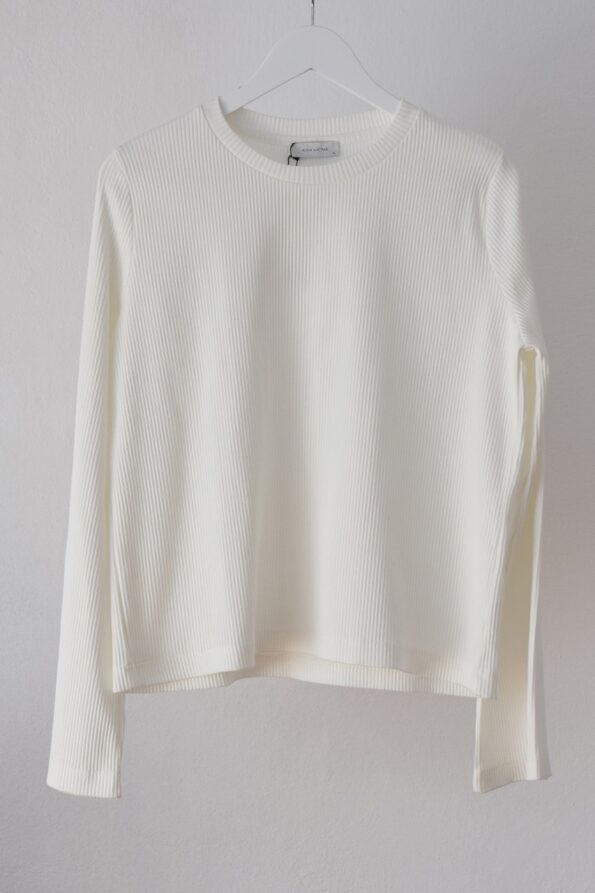 OUTLET  | Longsleeve ALICE z wysokim dekoltem i rozkloszowanymi rękawami_off white XL