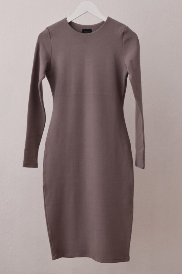 OUTLET  | sukienka z wysokim dekoltem_gray plum XL