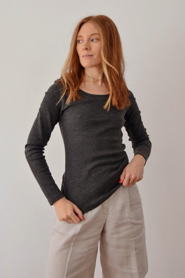 Bluzka longsleeve z okrągłym dekoltem | SONJA