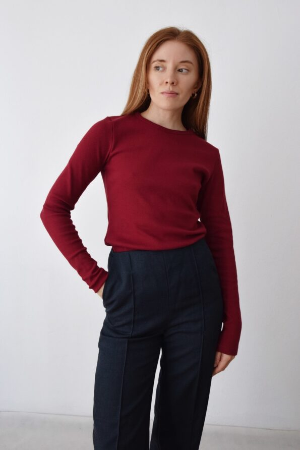 Bluzka longsleeve z szeroką lamówką | NELA