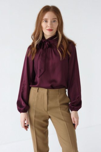 Bluzka z wiskozy satynowej | SLOANE