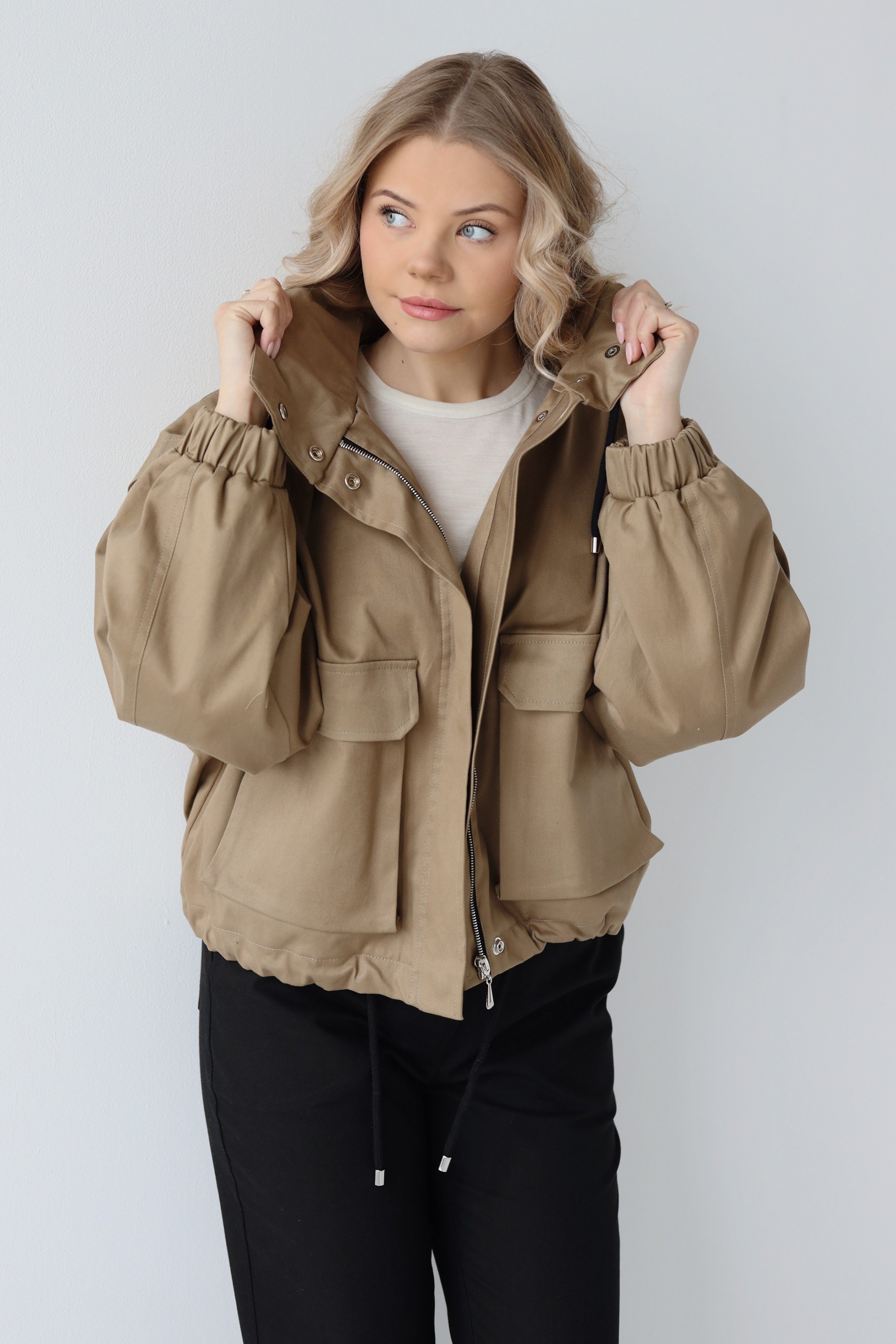 Kurtka parka z bawełnianej tkaniny | FLORENCE - S/M, desert khaki