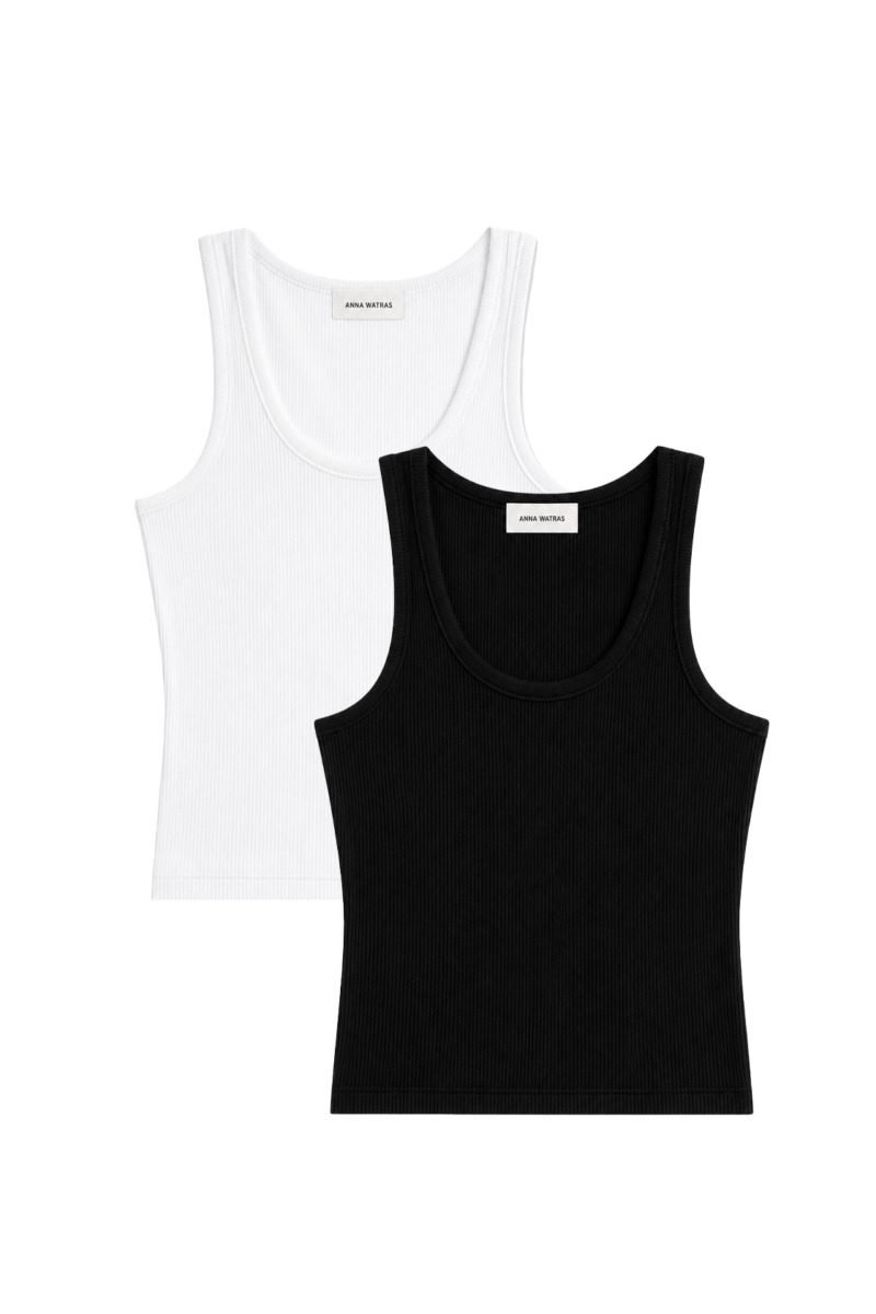 2-pack Top basic z dzianiny prążkowanej | SOFI