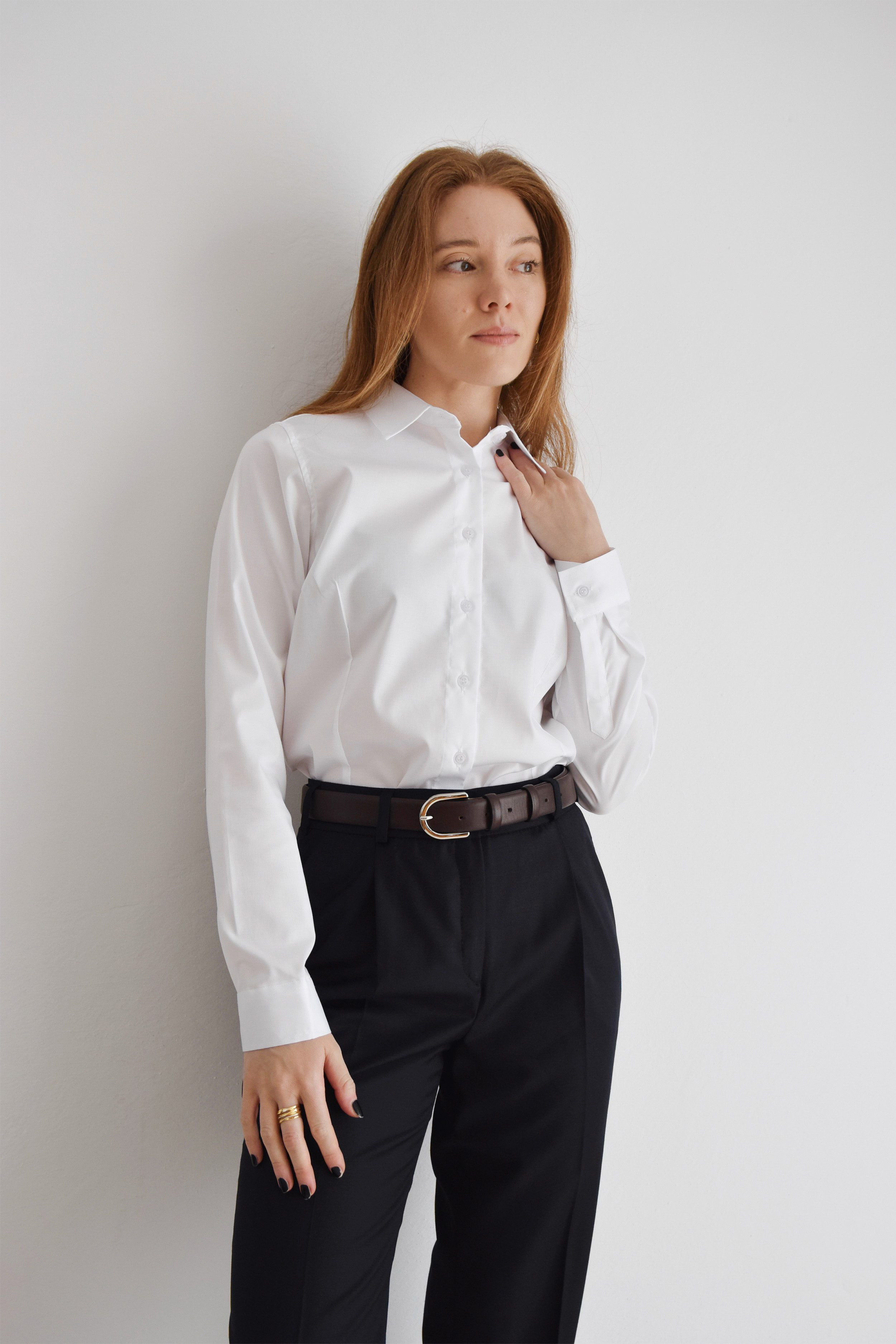 Koszula bawełniana o kroju slim | TALIA